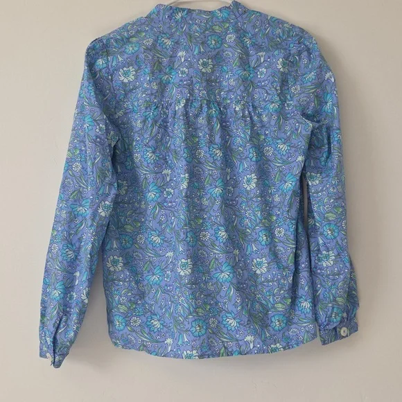 J. Crew Blue and Green Floral Shirt - Picture 6 of 7